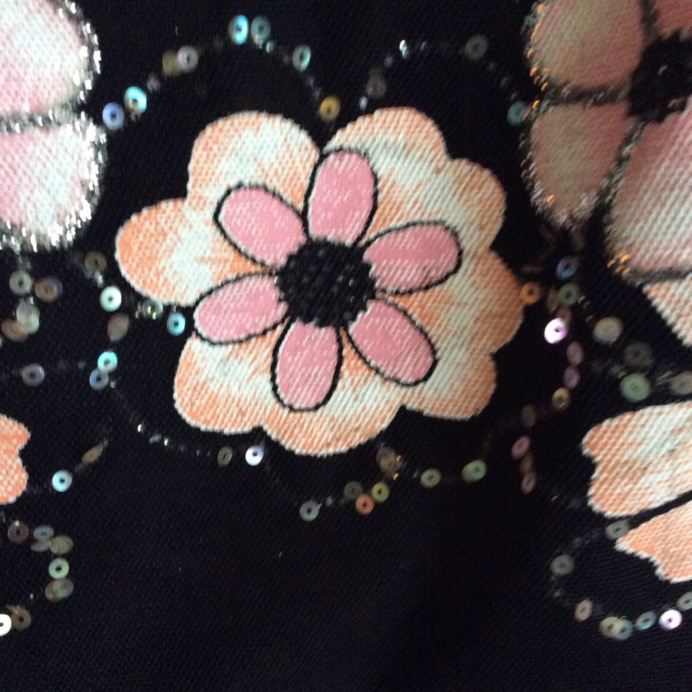 Boho XOXO  Halter Top with Glitter & Flowers! - Picture 2 of 7